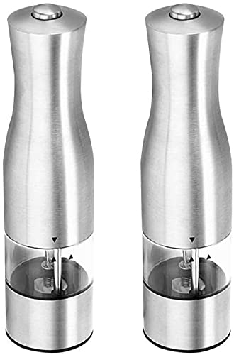 YLLLLY Electric Salt and Pepper Grinder Set - Adjustable Coarseness with Ceramic Blades, One-Touch Operation & LED Illumination, Battery Powered for Kitchen, Seasoning, Cooking, and Dining Table Use