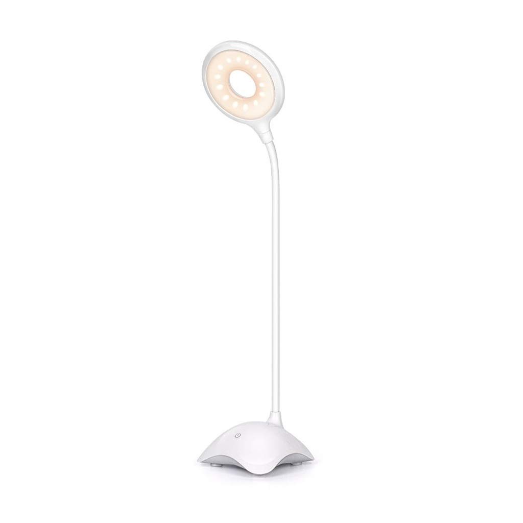 BHJKL USB Rechargeable LED Desk Lamp - Adjustable Brightness, Eye Protection Study Light for Office, Dorm, Bedroom | Energy Saving Reading Lamp for Students & Professionals (White) - Perfect for Late Night Studying, Home Office Work & Bedside Reading