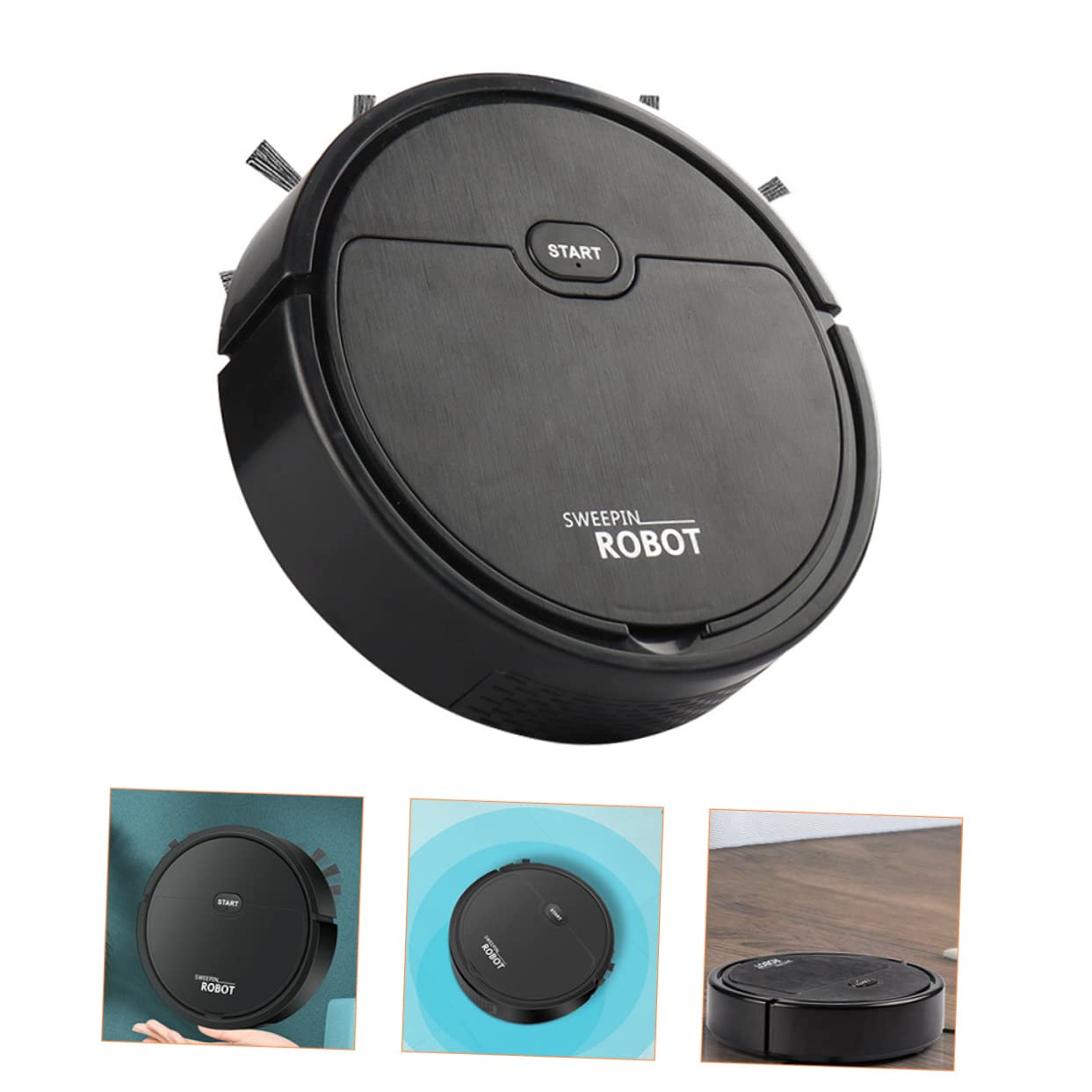 3PCS Smart Robot Vacuum Cleaner - Compact Design for Under Furniture Cleaning, Ideal for Pet Hair, Hardwood Floors & Small Spaces (Home/Office Use)