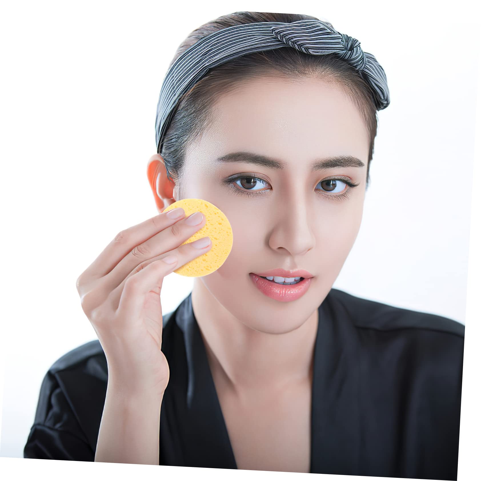 FOMIYES Organic Face Cleansing Sponges - 10 Pack Reusable Microfiber Makeup Remover Pads for Gentle Facial Cleansing & Exfoliation | Eco-Friendly Skincare & Travel Beauty Essential