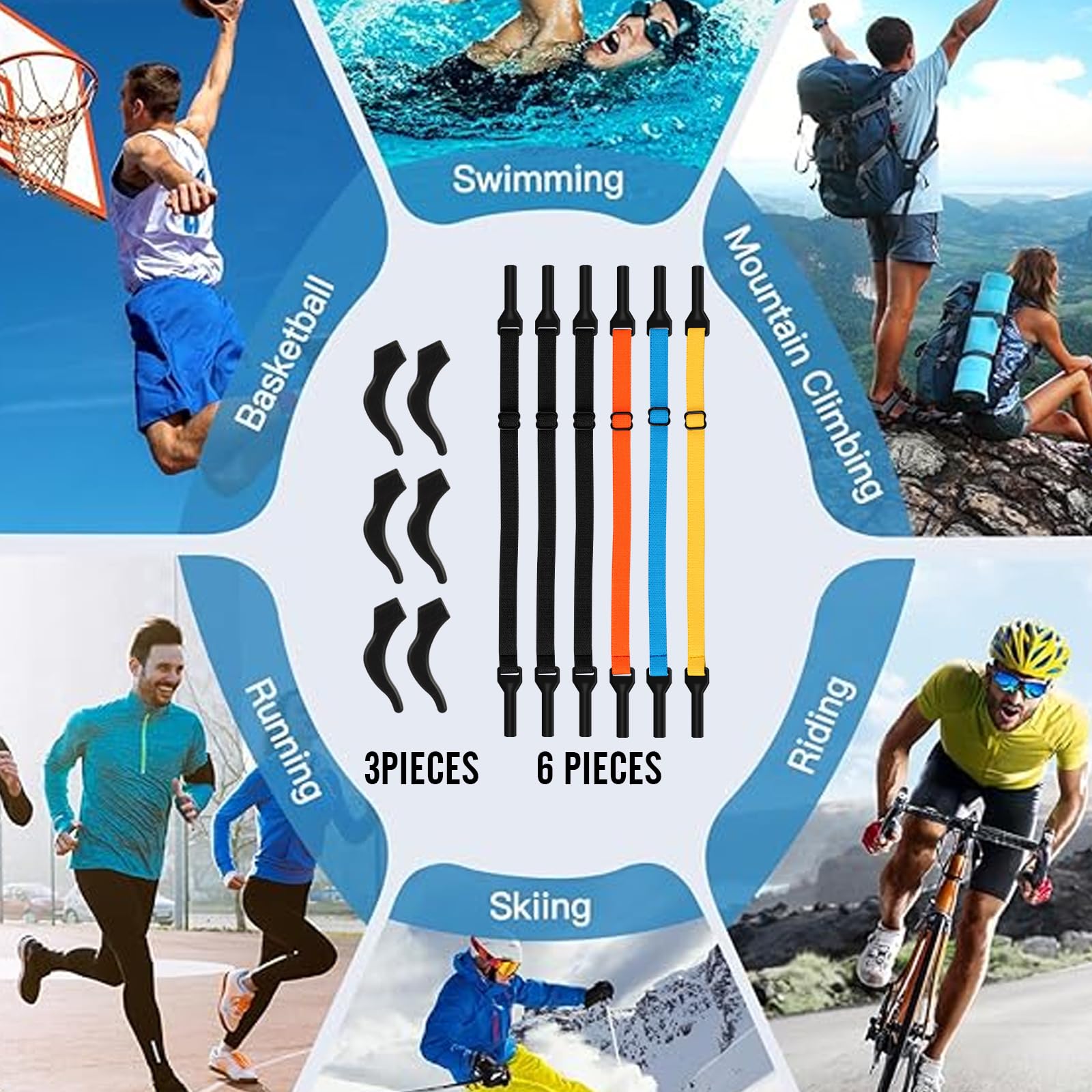 Adjustable Eyeglass Strap for Kids & Sports - Safety Retainer for Sunglasses & Bike Riding