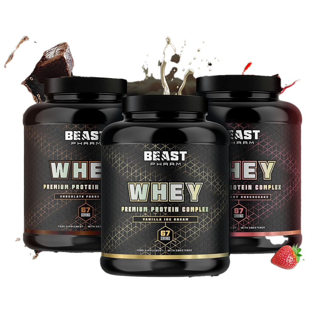 Beast Pharm Whey Protein Powder 2kg (4.4 lbs) - Premium Muscle Recovery Supplement | Eddie Hall Approved | Ideal for Post-Workout, Weight Training & Bodybuilding