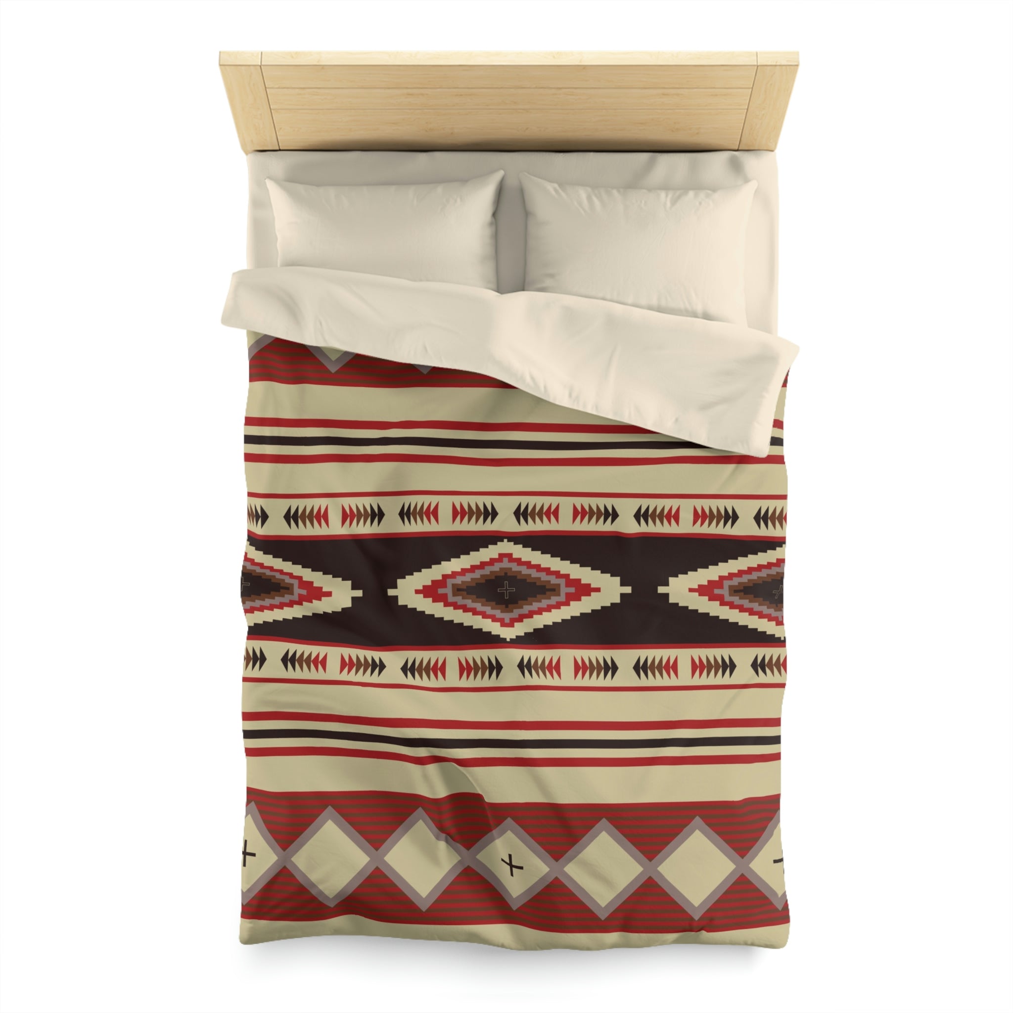 Southwestern Microfiber Duvet Cover Set - Bohemian Rio Vista Print Bedding for Bedroom Decor (Queen/King Size) - Perfect for Boho Chic Home & Guest Room Styling