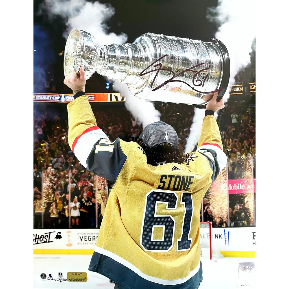 Mark Stone Autographed Vegas Golden Knights Stanley Cup 11x14 Photo with COA - Signed Memorabilia for Hockey Fans & Collectors - Perfect for Man Cave, Sports Room Decor, or Gift