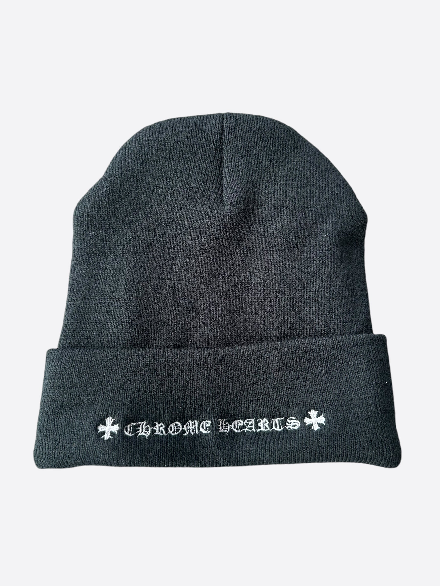 Chrome Hearts Matty Boy Black Chomper Embroidered Beanie Hat - Stylish Skull Design for Men & Women - Perfect for Streetwear, Winter Fashion, and Gift Giving