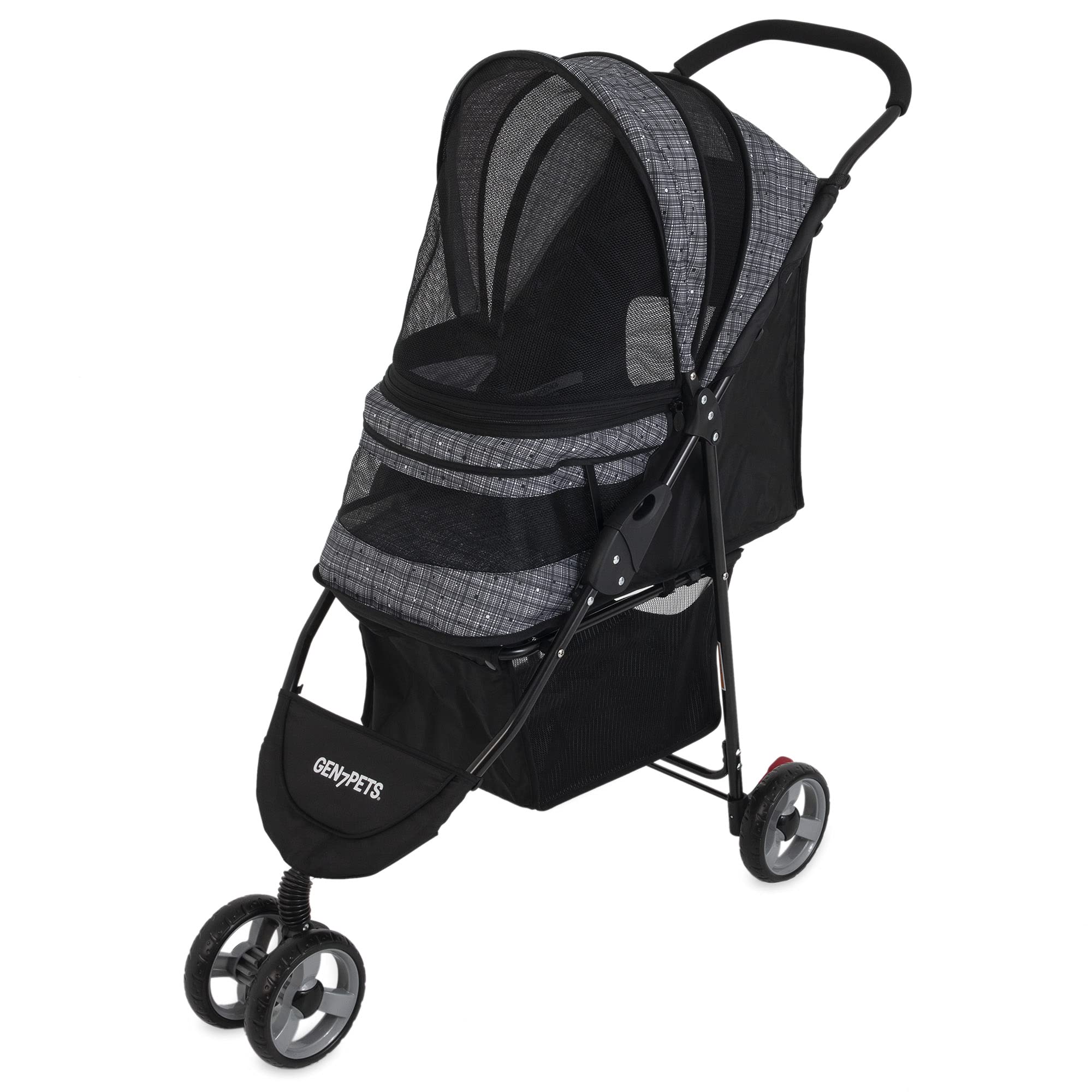 Gen7 Pet Starry Night Gray Regal Plus Pet Stroller for Small to Medium Dogs & Cats - Lightweight Foldable Design with Storage Basket - Perfect for Travel, Walks & Vet Visits (Model G2320SN)