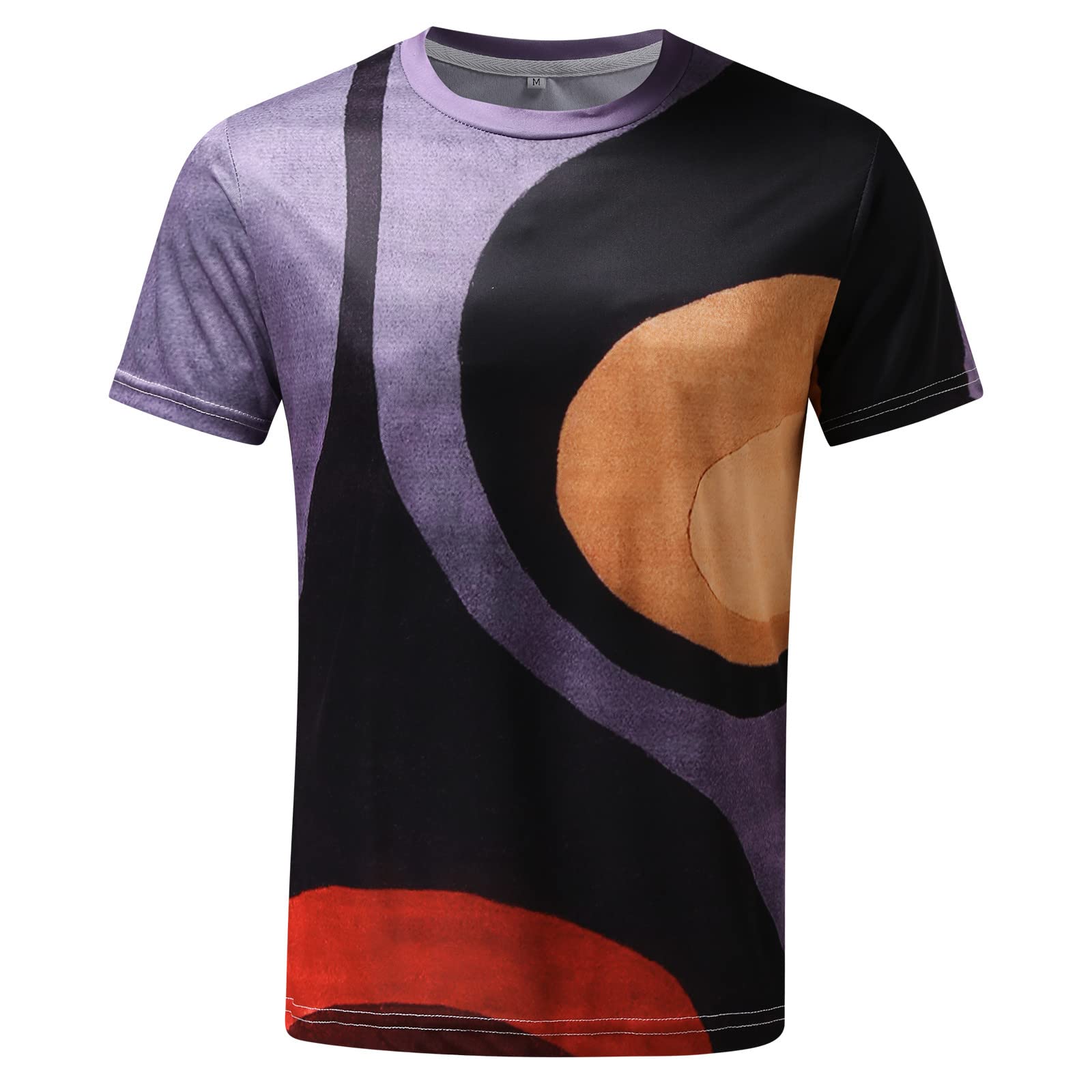 Men's Casual Short Sleeve Printed Loose Fit T-Shirt - Summer Fashion O-Neck Blouse Top for Outdoor Activities & Daily Wear