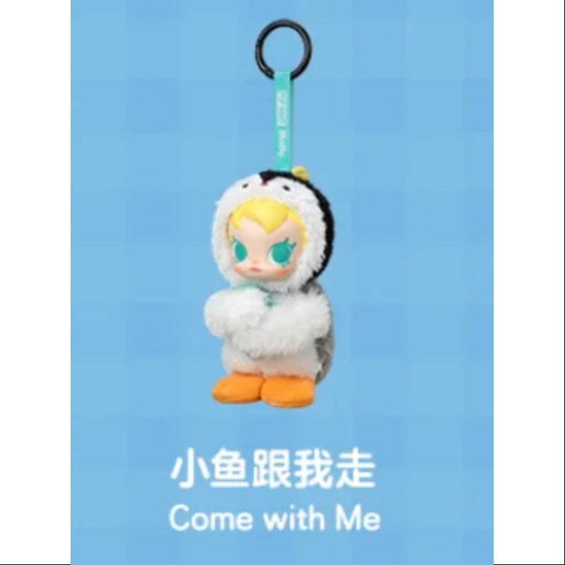 **Baby MOLLY Pingu Happy Fishing Series Vinyl Plush Keychain - Cute Cartoon Pendant for Kids, Gifts & Backpacks - Perfect for School, Travel & Playtime**
