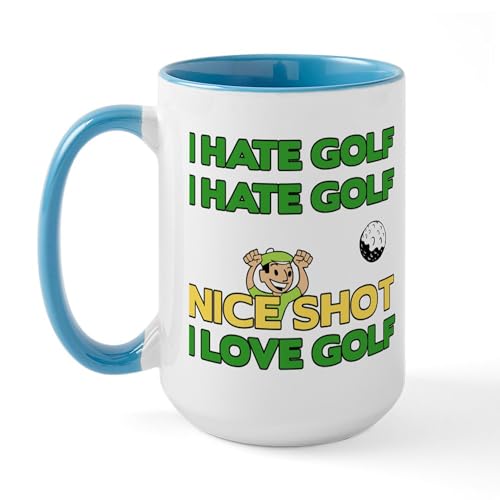 White/Blue Inside - Golf Fun Large Mug