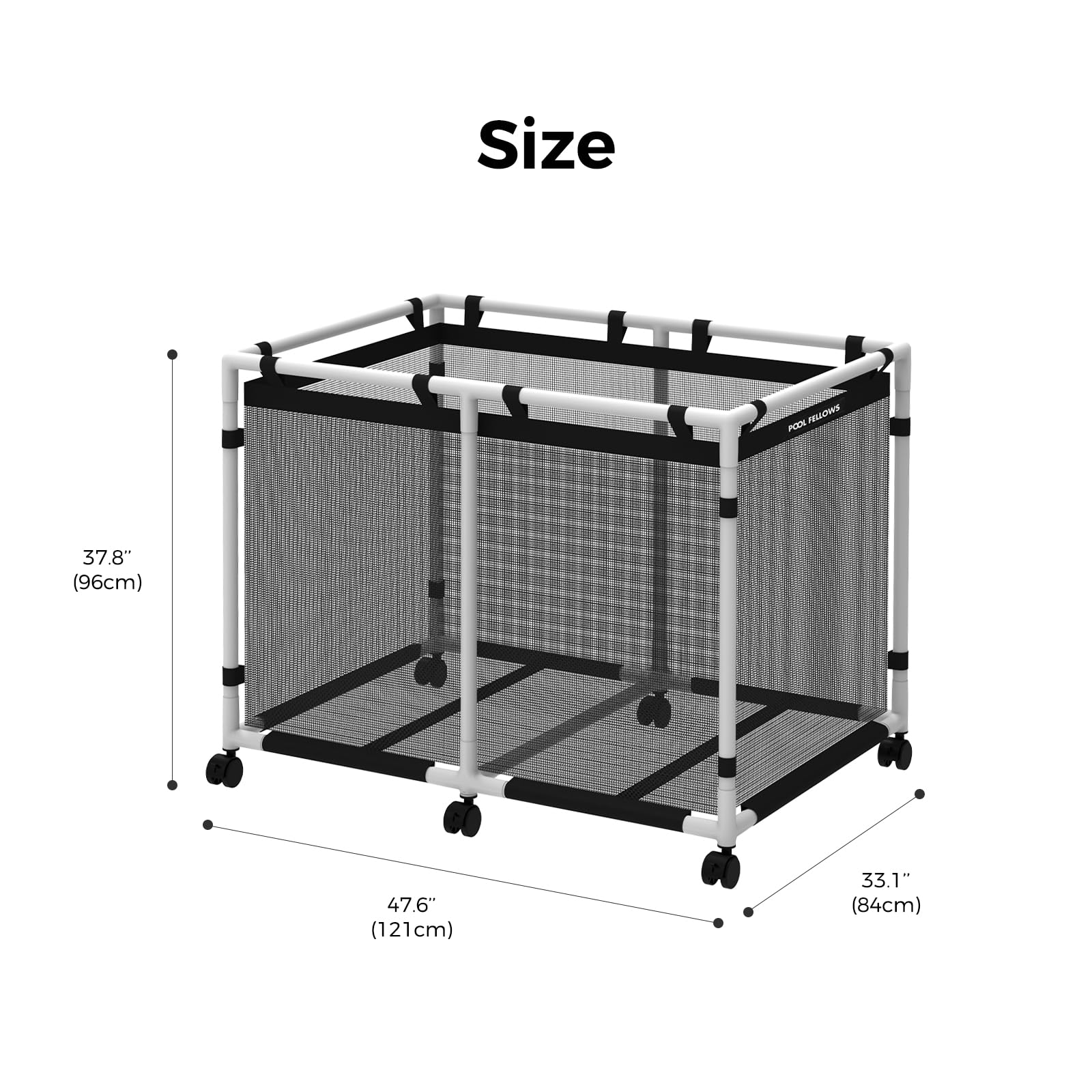 214 Gallon Pool Storage Bin - Large Mesh Organizer for Pool Noodles, Toys, Floats & Towels - Heavy Duty Swimming Equipment Storage for Backyard, Beach & Poolside Organization
