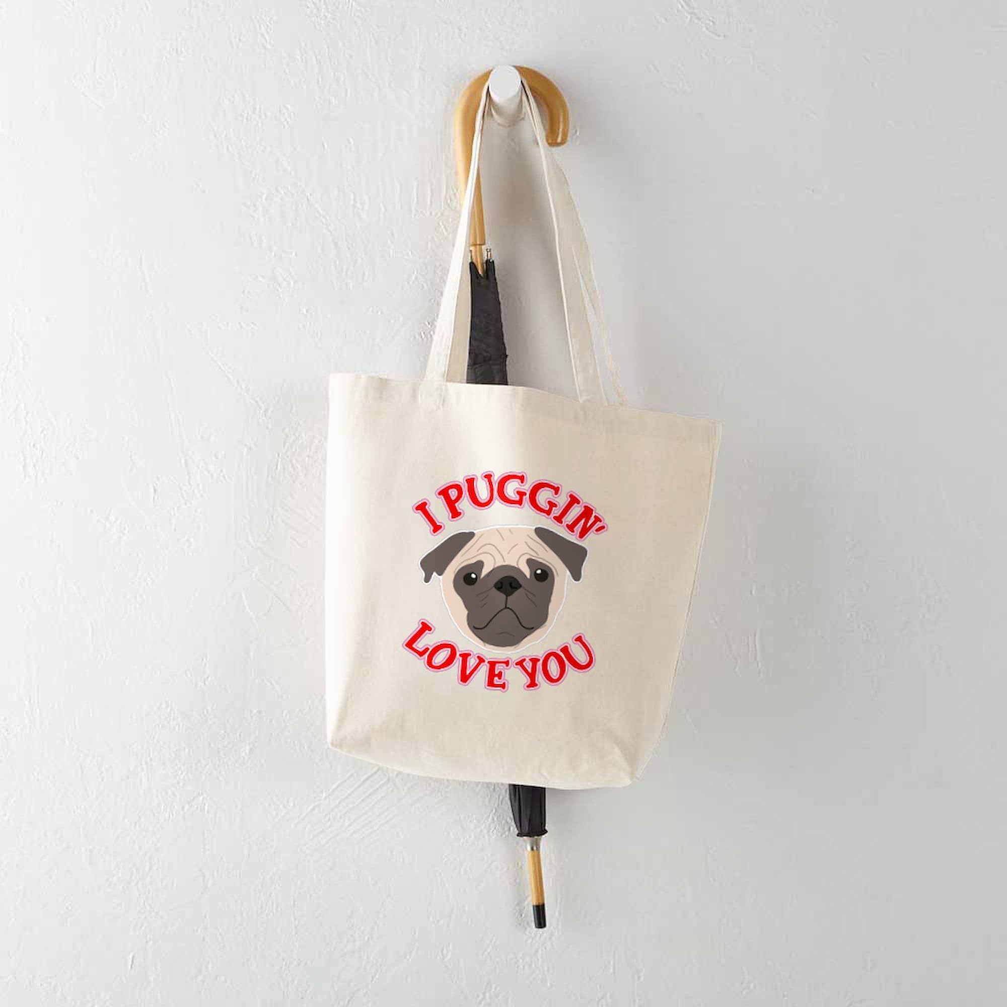 Pug Lover's Canvas Tote Bag - Natural Reusable Shopping Bag for Groceries, Beach & Daily Use | Cute Dog Gift Idea