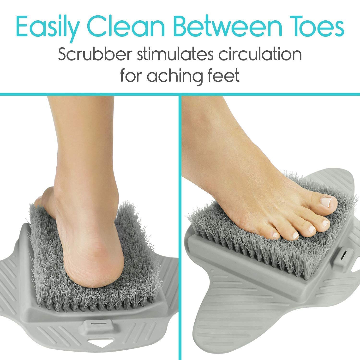 Premium Foot Scrubber Brush with Suction Cups - Exfoliating Dead Skin Remover for Smooth Feet - Non-Slip Bath & Shower Foot Cleaner - Ideal for Pedicures, Callus Removal & Home Spa Care