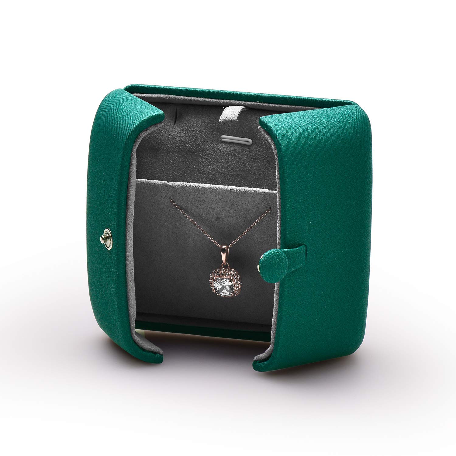 Premium Green Leather Jewelry Box for Necklaces & Earrings - Double Use Gift Storage Box for Women | Perfect for Travel, Home Organization & Stylish Display