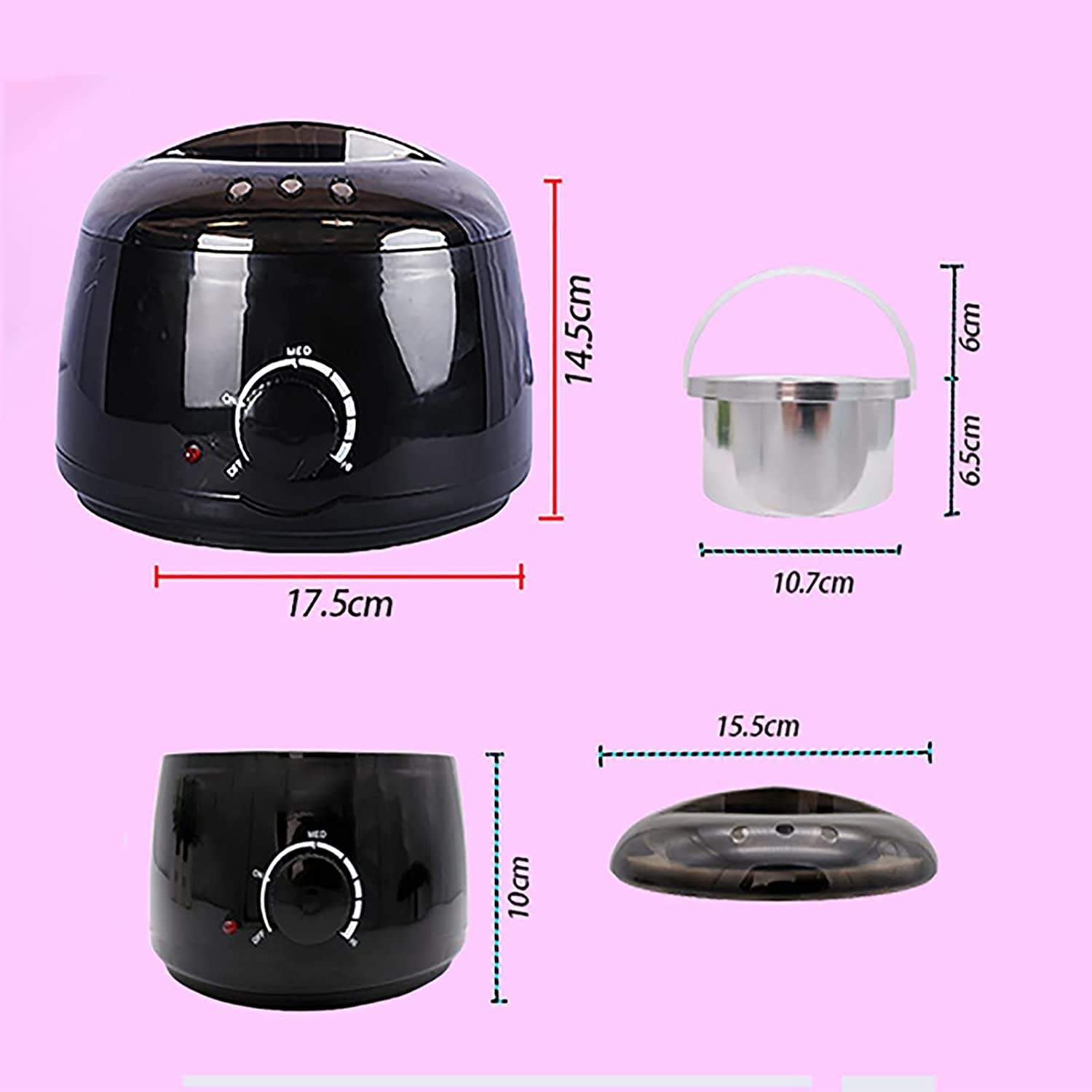 Portable Electric Wax Warmer Kit for Hair Removal - Facial & Body Waxing Heater with Melting Pot for Women, Men & Girls | Home Spa & Self-Waxing Solution (Black) | Perfect for DIY Hair Removal, Smooth Skin Care & At-Home Waxing Treatments