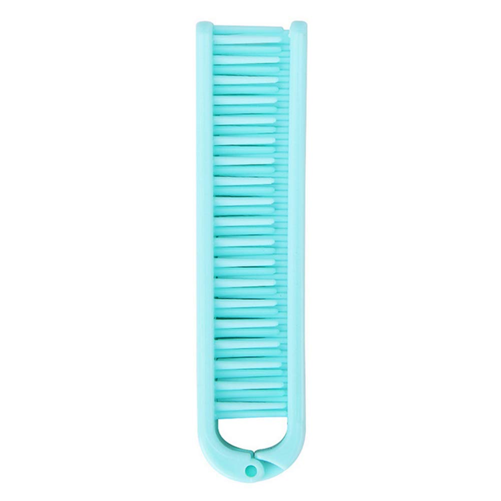 Portable Travel Folding Hair Brush - Compact Pocket Hair Comb with Double Head & Anti-Static Design - Perfect for Travel, Gym, Office & On-the-Go Styling (Blue)