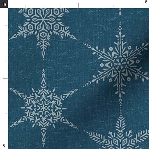 Snowflakes Ice Crystal Hexagon Printed Minky Fabric by The Yard - Soft Plush Fabric for Sewing Baby Blankets, Quilt Backing, DIY Crafts & Home Decor - Perfect for Winter Projects & Cozy Gifts