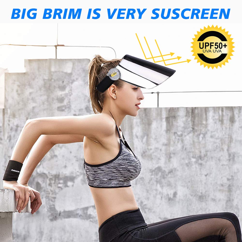 WAYCOM UPF 50+ Sun Visor Hat for Women - Wide Brim UV Protection Sun Cap for Fishing, Hiking, Camping, Beach & Outdoor Activities - Lightweight Breathable Summer Sun Hat