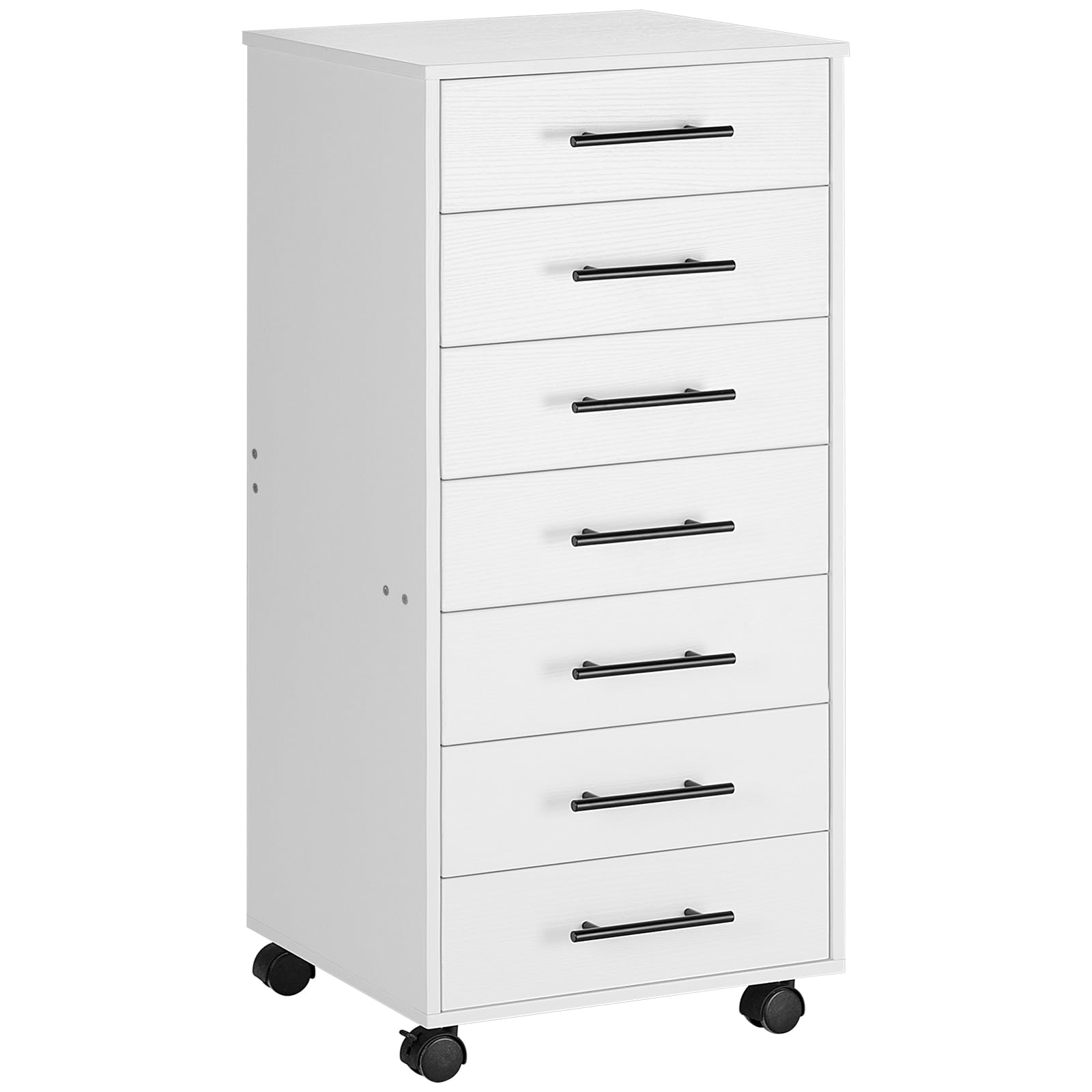 HOOBRO 7-Drawer Storage Cabinet, White Wooden File Organizer with Easy Assembly for Home Office, Study & Workspace - Perfect for Document Storage & Office Supplies Organization WT07WJ01