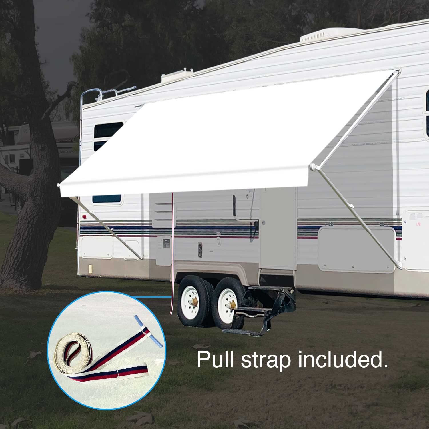 Heavy-Duty RV Awning Replacement Fabric - 11'3