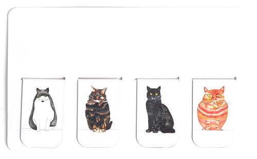 Natchie Magnetic Cat Bookmarks for Books - Fun & Adorable Reading Accessories for Cat Lovers