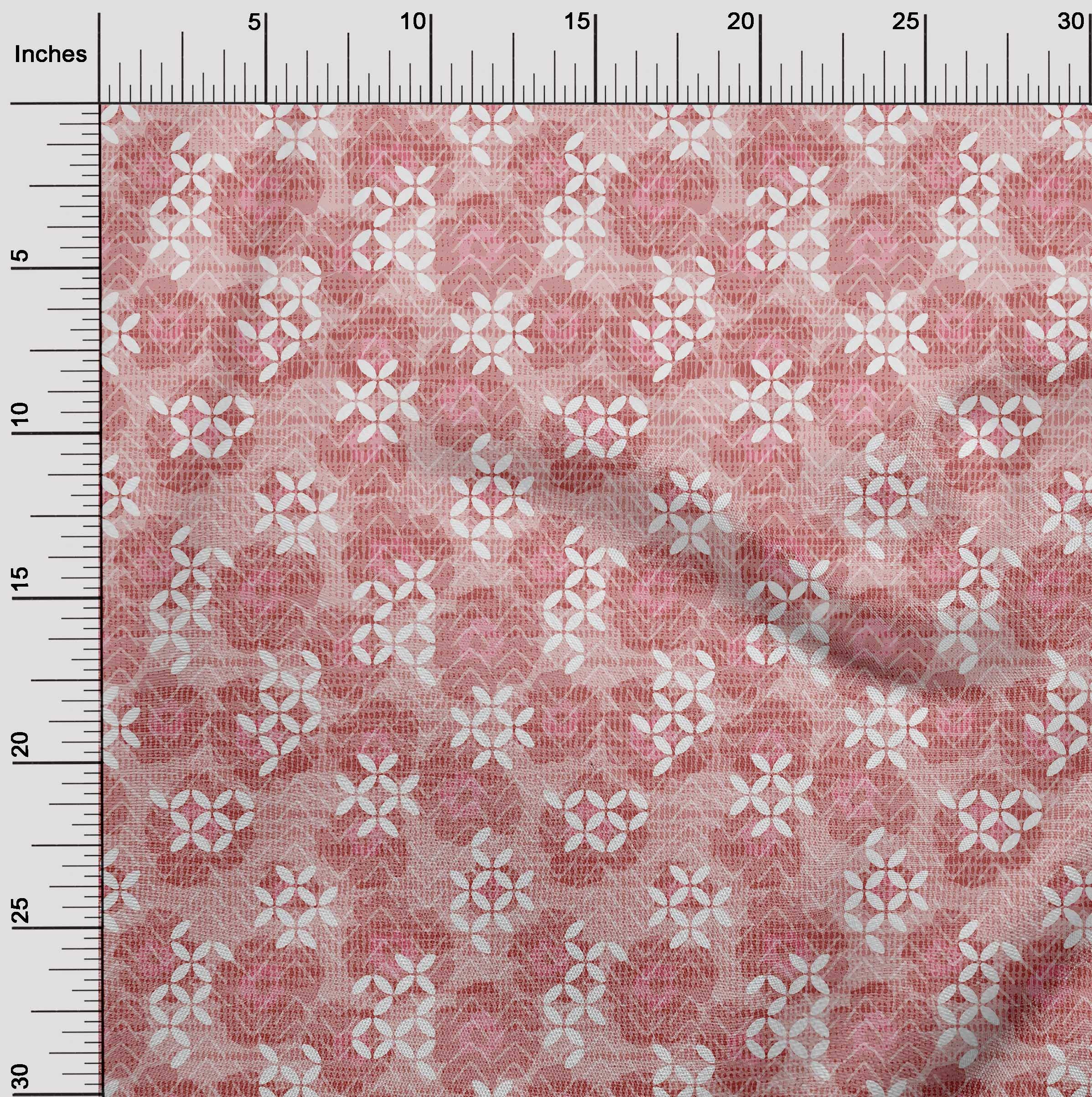 oneOone Velvet Medium Pink Floral & Texture Dress Fabric - 58 Inch Wide by The Yard | Soft Material for Dresses, Skirts & Home Decor
