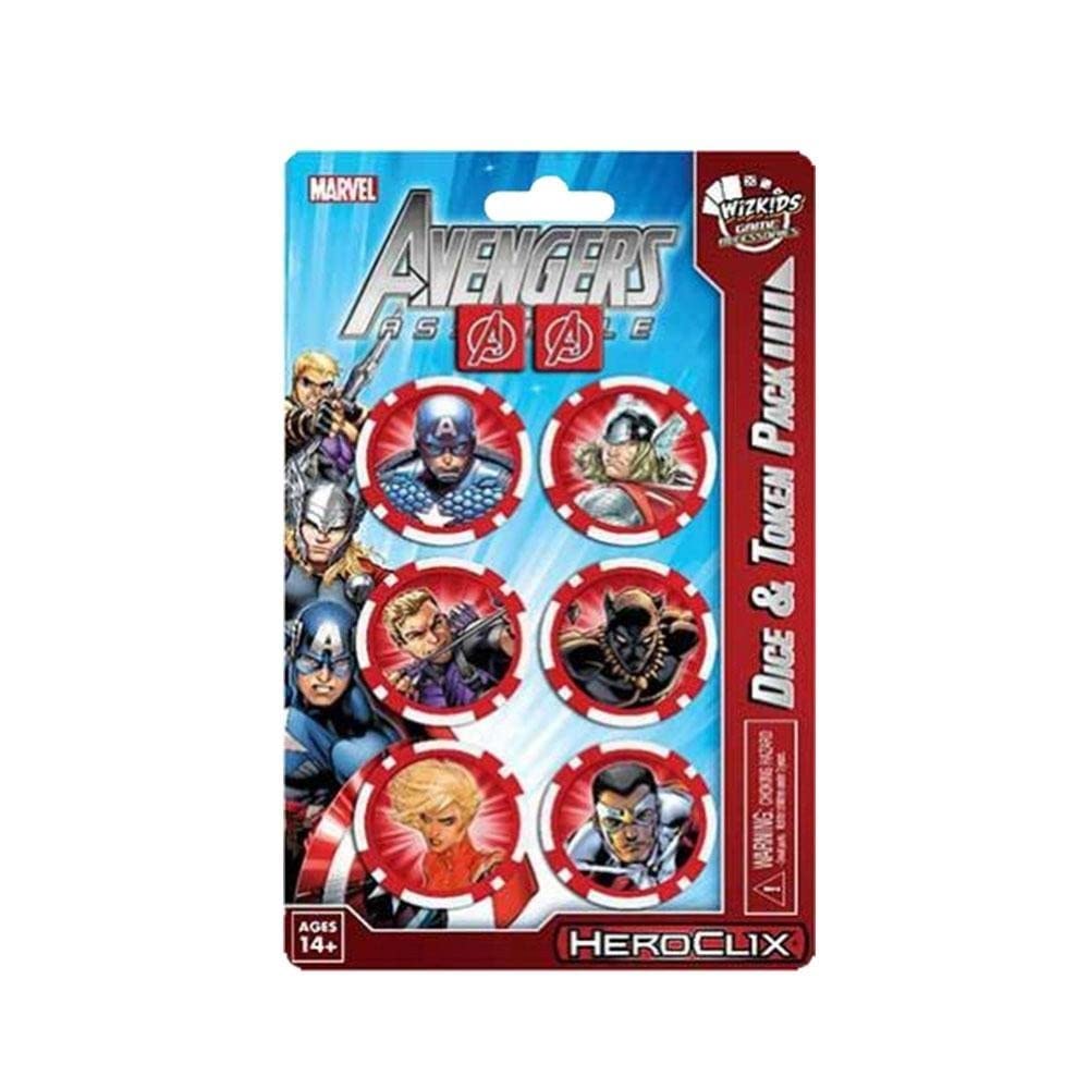 WizKids Marvel HeroClix Avengers Assemble Dice & Token Pack - Captain America | Superhero Tabletop Game Accessories | Perfect for Marvel RPG & Strategy Board Games