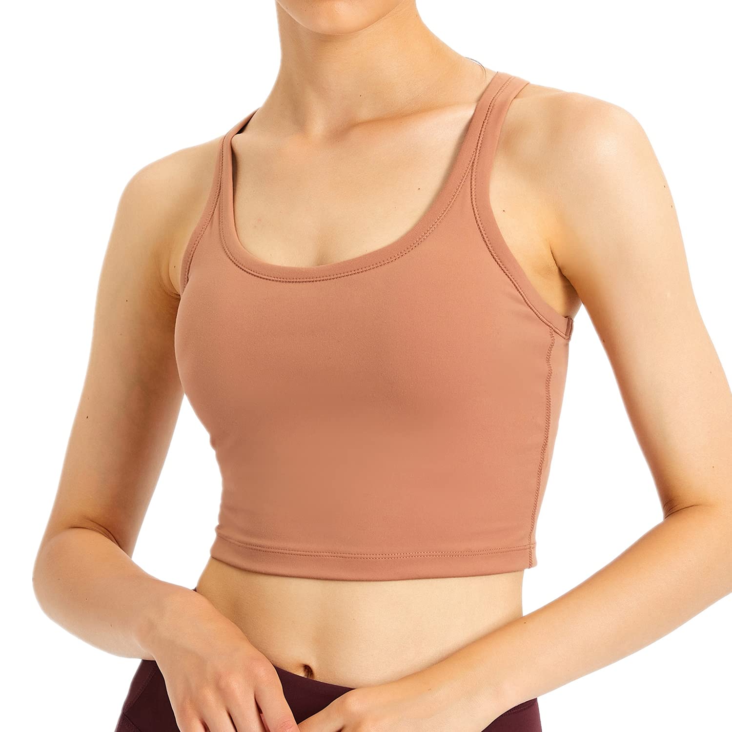 Nanomi Beauty Women's Removable Padded Sports Bra - Workout Running Yoga Tank Top for Active Lifestyles & Gym Wear