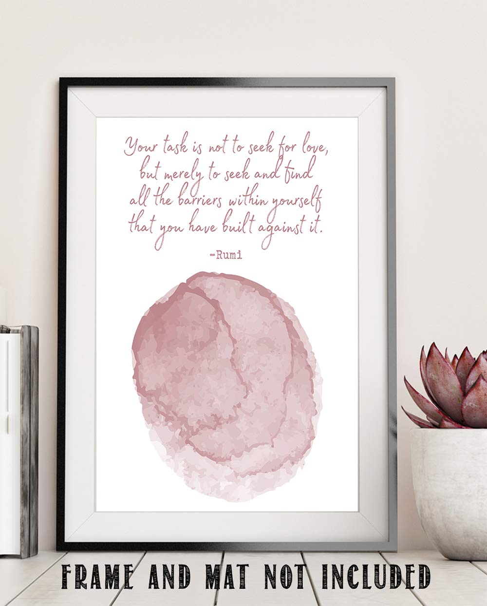 TJ Originals - Rumi Quotes Wall Art 11x14, Motivational Decor for Home & Office (Rust Pink)