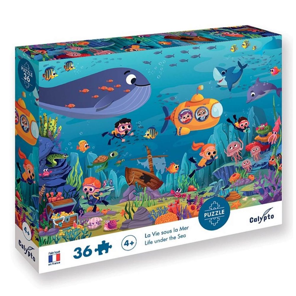 Calypto Jigsaw Puzzle - Life Under The Sea 36 Piece Ocean Animal Puzzle for Kids - Perfect for Family Game Night & Educational Play
