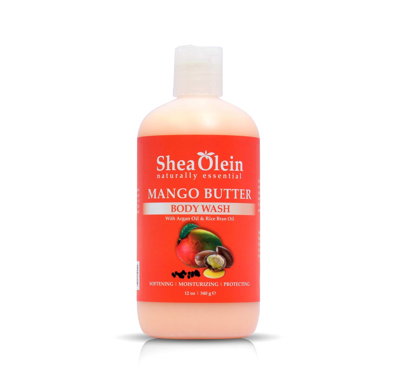 Natural Mango Butter Body Wash with Argan Oil & Rice Bran Oil - Hydrating & Nourishing Shower Gel for Dry Skin - Perfect for Daily Skincare Routine & Spa-Like Bath Experience