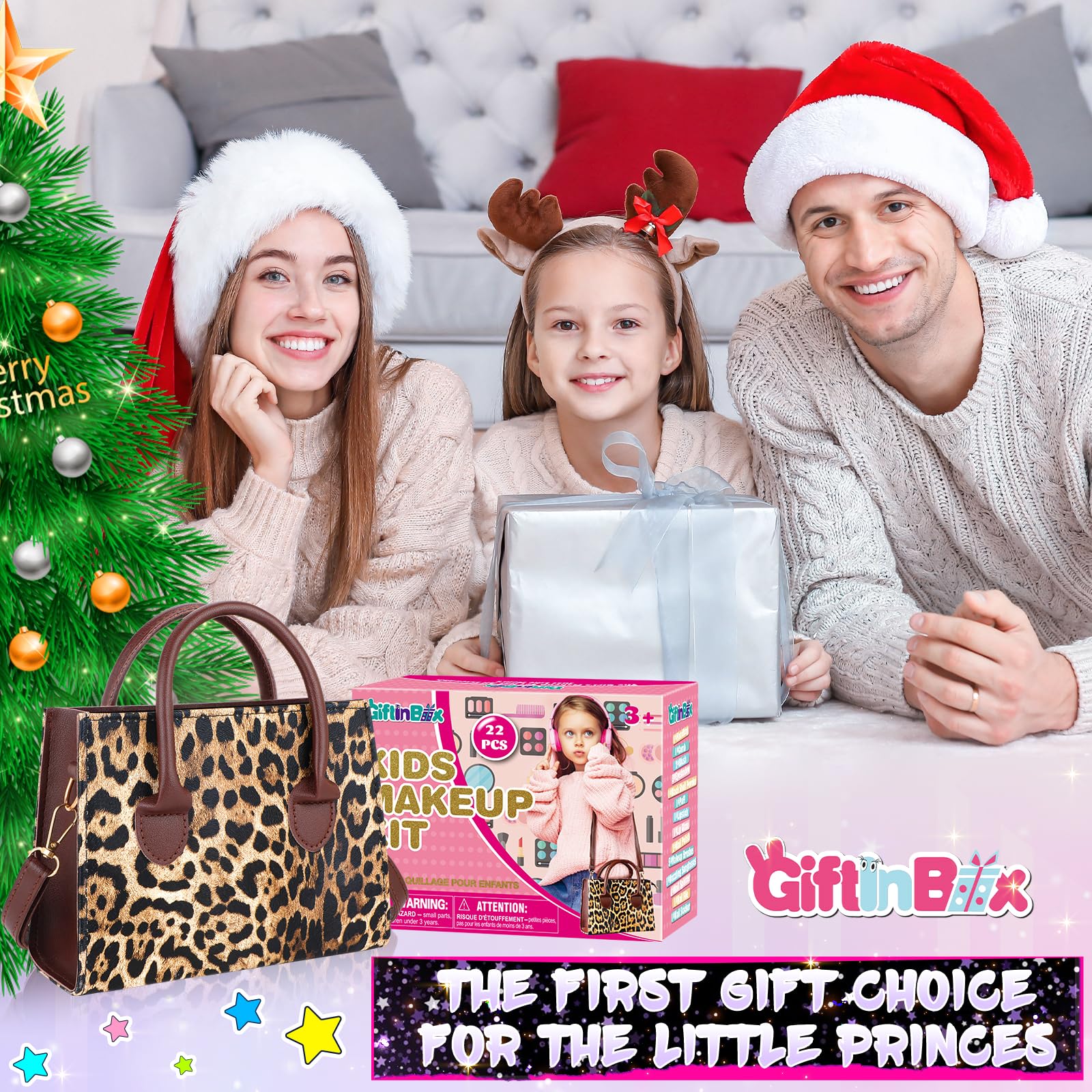 **GIFTINBOX Washable Kids Makeup Kit for Girls Ages 3-12, Princess Toy Makeup Set with Bag - Perfect for Birthday Gifts, Pretend Play & Dress-Up**