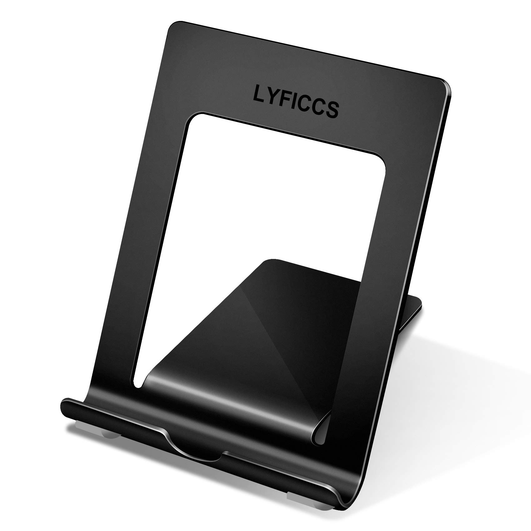 LYFICCS Aluminum Phone Stand Holder - Universal Adjustable Desktop Stand for iPhone 11/8/7 Plus, Samsung Galaxy, Huawei, iPad & Tablets - Perfect for Home Office, Video Calls & Hands-Free Viewing