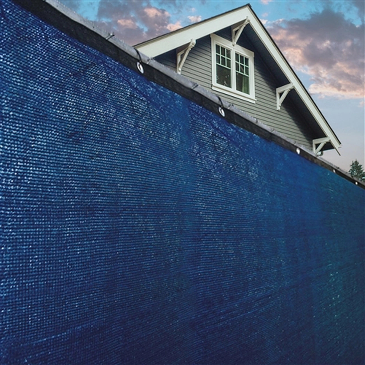 Aleko 6x50 Feet Blue Privacy Fence Screen with Grommets - Heavy Duty Mesh Fabric for Backyard, Patio, Pool & Garden Privacy Protection