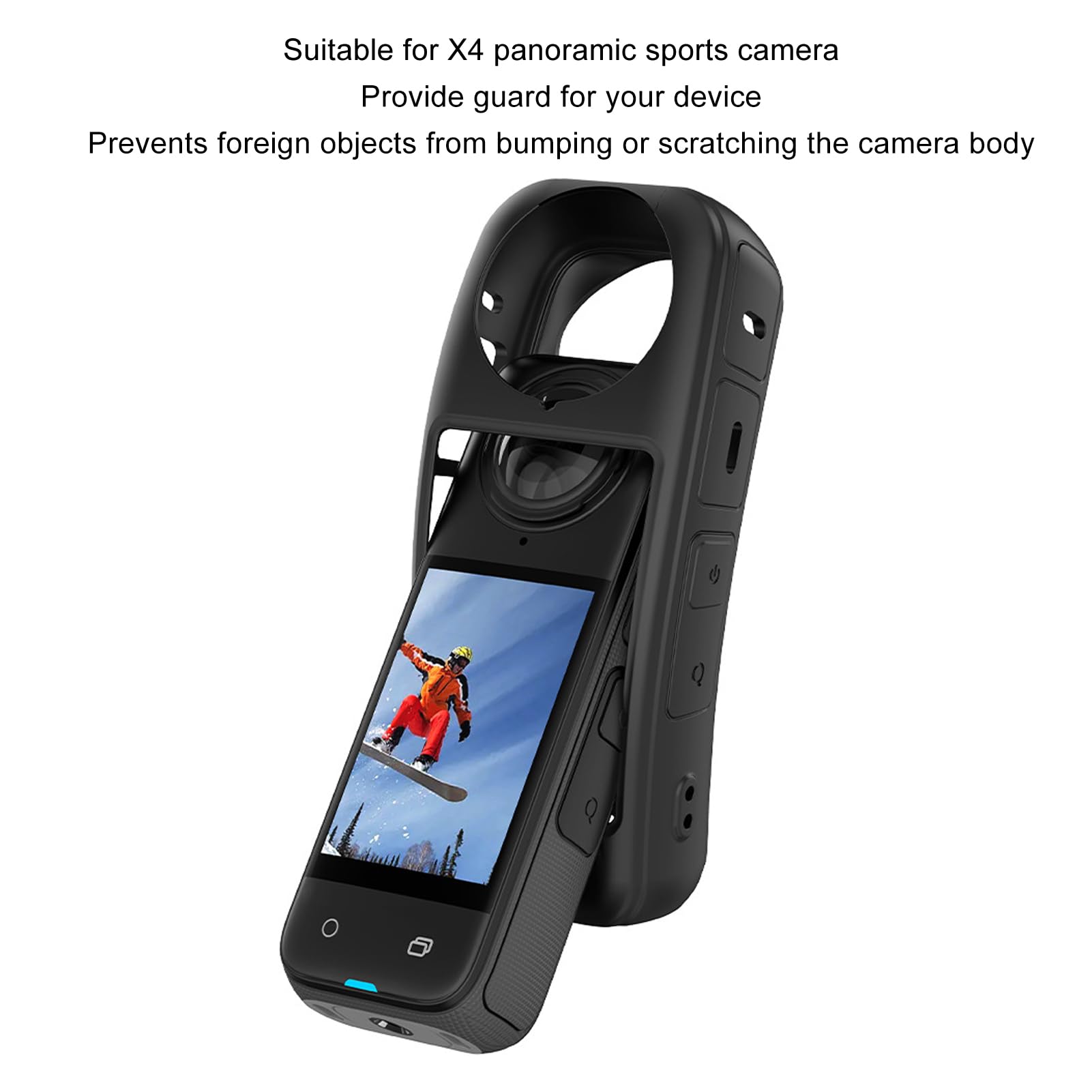 X4 Panoramic Sports Camera Case - Shockproof & Waterproof Silicone Cover for Action Cameras | Perfect for Outdoor Adventures, Hiking, Surfing & Extreme Sports