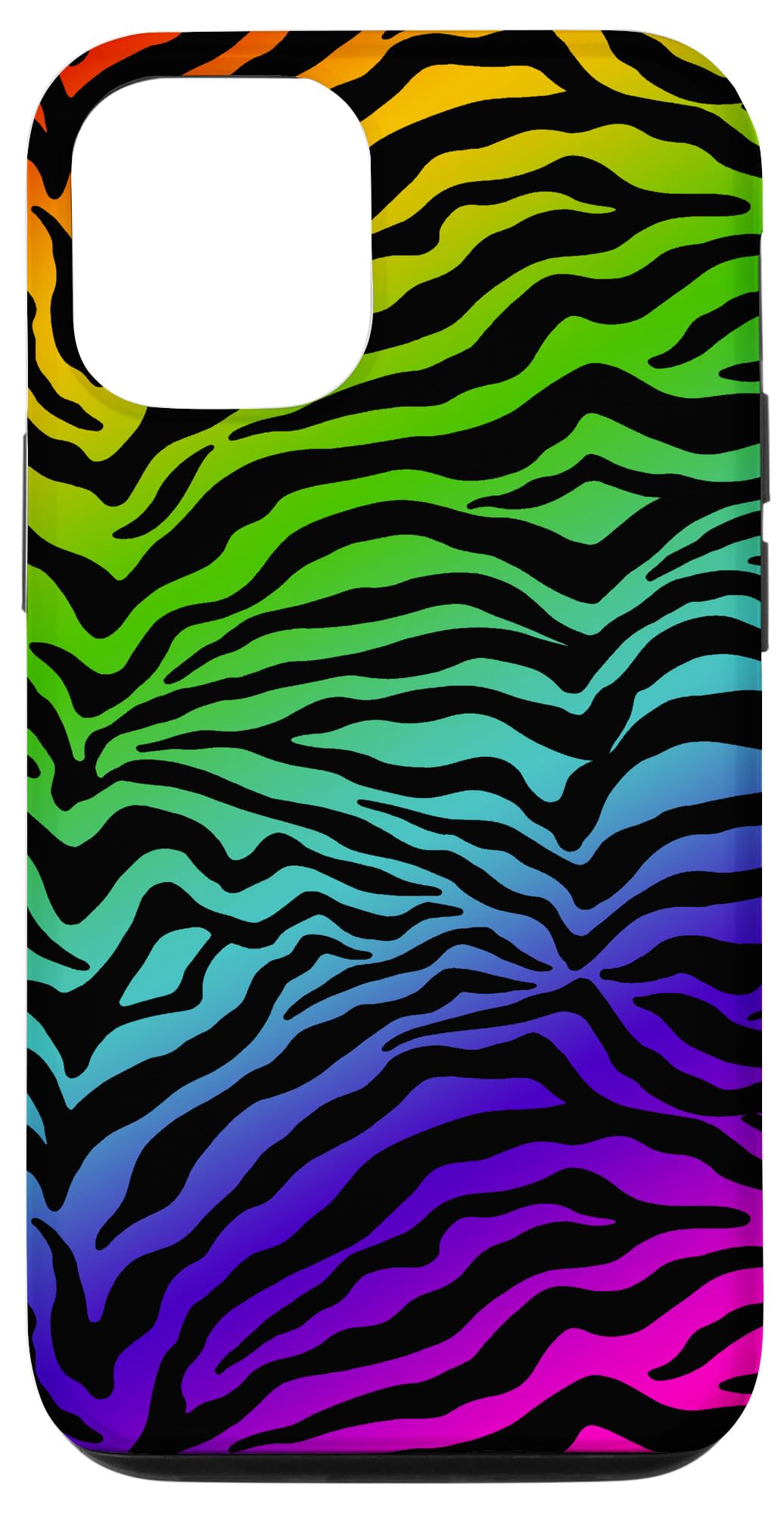 iPhone 12/12 Pro Case - Rainbow Zebra Print Spectrum Design for Women & Girls | Trendy Animal Lover Phone Cover for Daily Use, School & Travel Protection