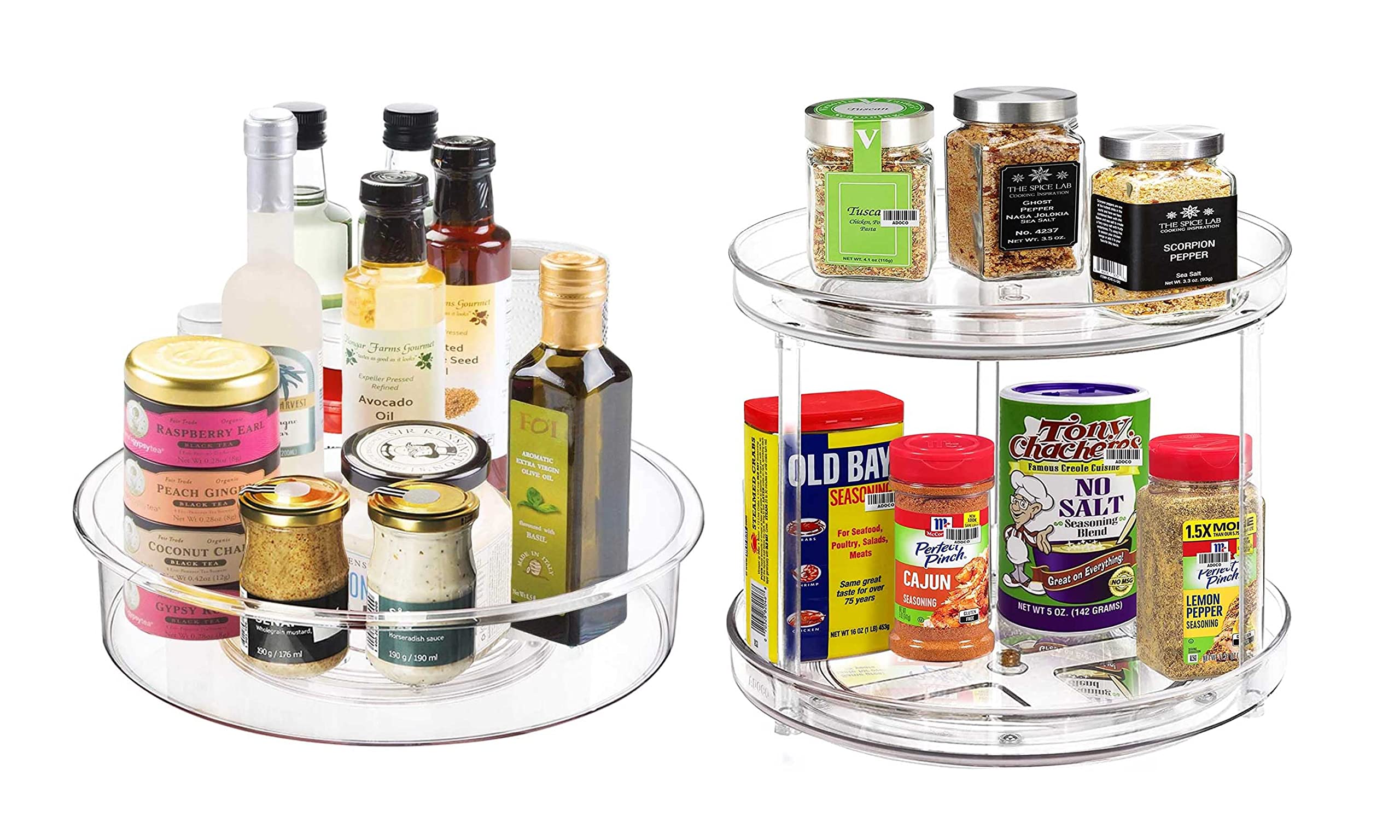 Clear Lazy Susan Turntable Organizer for Kitchen Cabinet & Pantry Storage - Spice Rack, Baking Supplies & Countertop Organization - Perfect for Small Spaces & Clutter-Free Kitchen