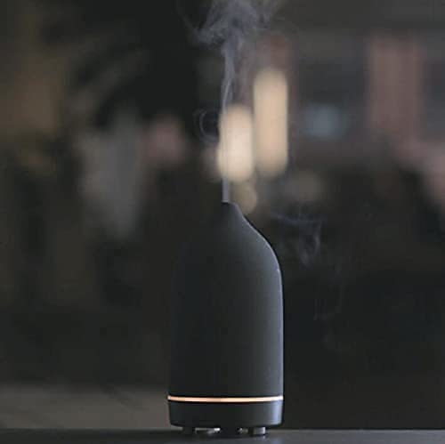 Black Ceramic Essential Oil Diffuser & Humidifier - 160ml Ultrasonic Aromatherapy Diffuser for Home, Office, Yoga & Spa Relaxation