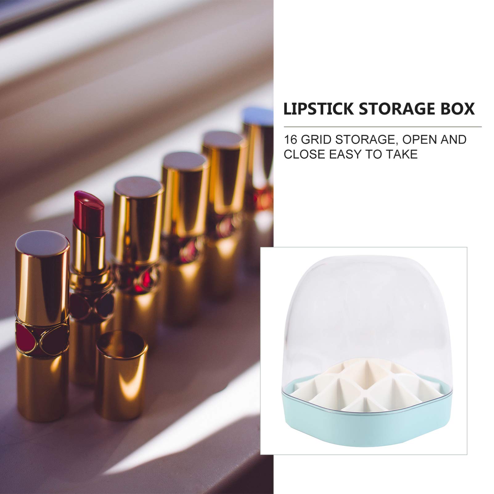 1pc Clear Transparent Lipstick Storage Box - 9 Grid Cosmetic Organizer Case for Makeup, Lipsticks & Cosmetics - Perfect for Vanity, Travel & Bathroom Organization