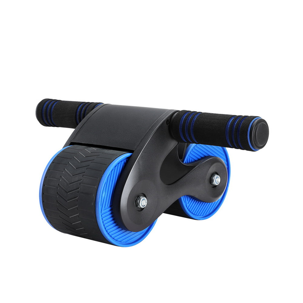Automatic Ab Roller Wheel with Rebound - Core Workout Equipment for Home Gym - Blue - Perfect for Abs Training & Full Body Exercise