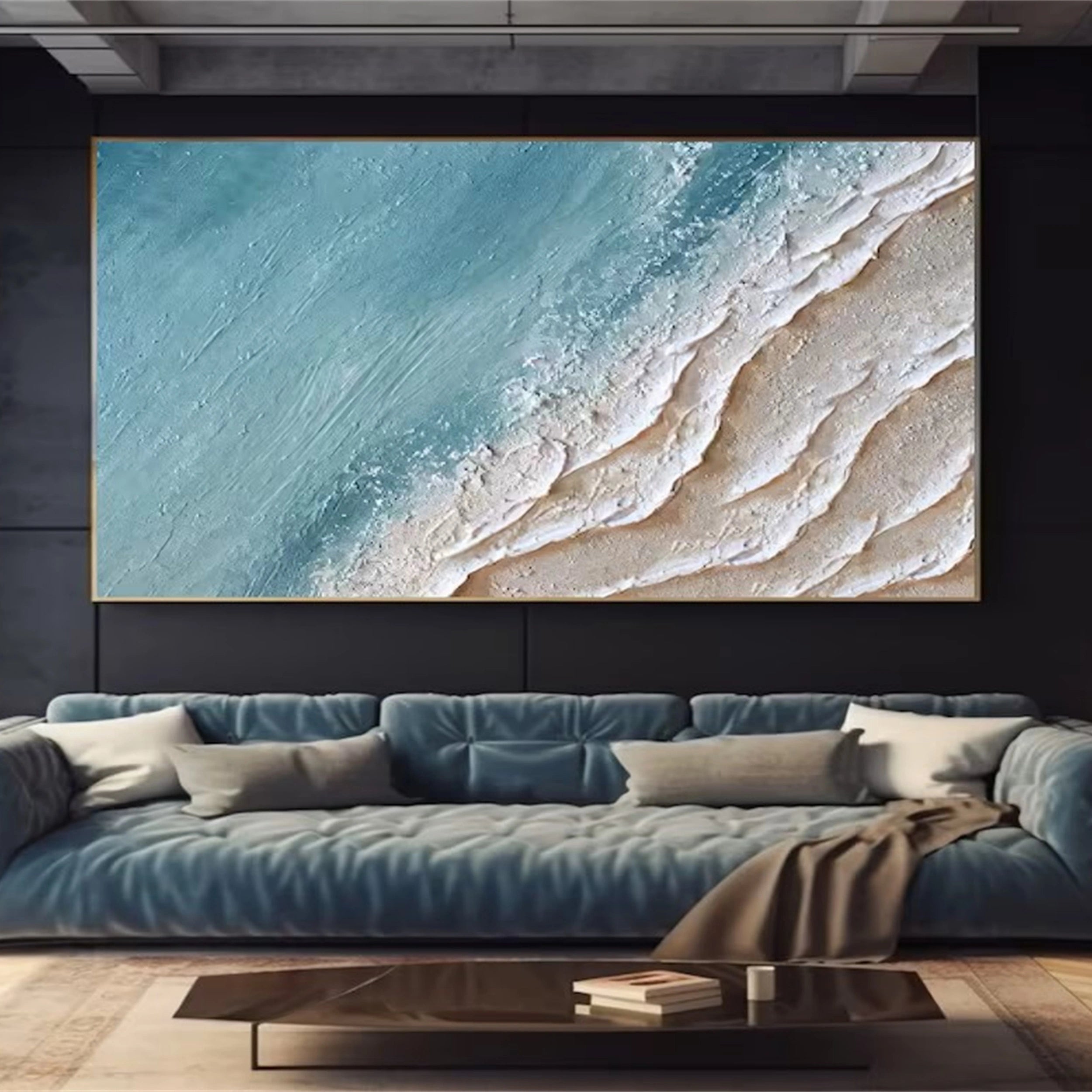 Ocean And Sky Painting #OS 075 - Stunning Seascape Wall Art for Home & Office Decor | Perfect for Living Room, Bedroom or Beach House