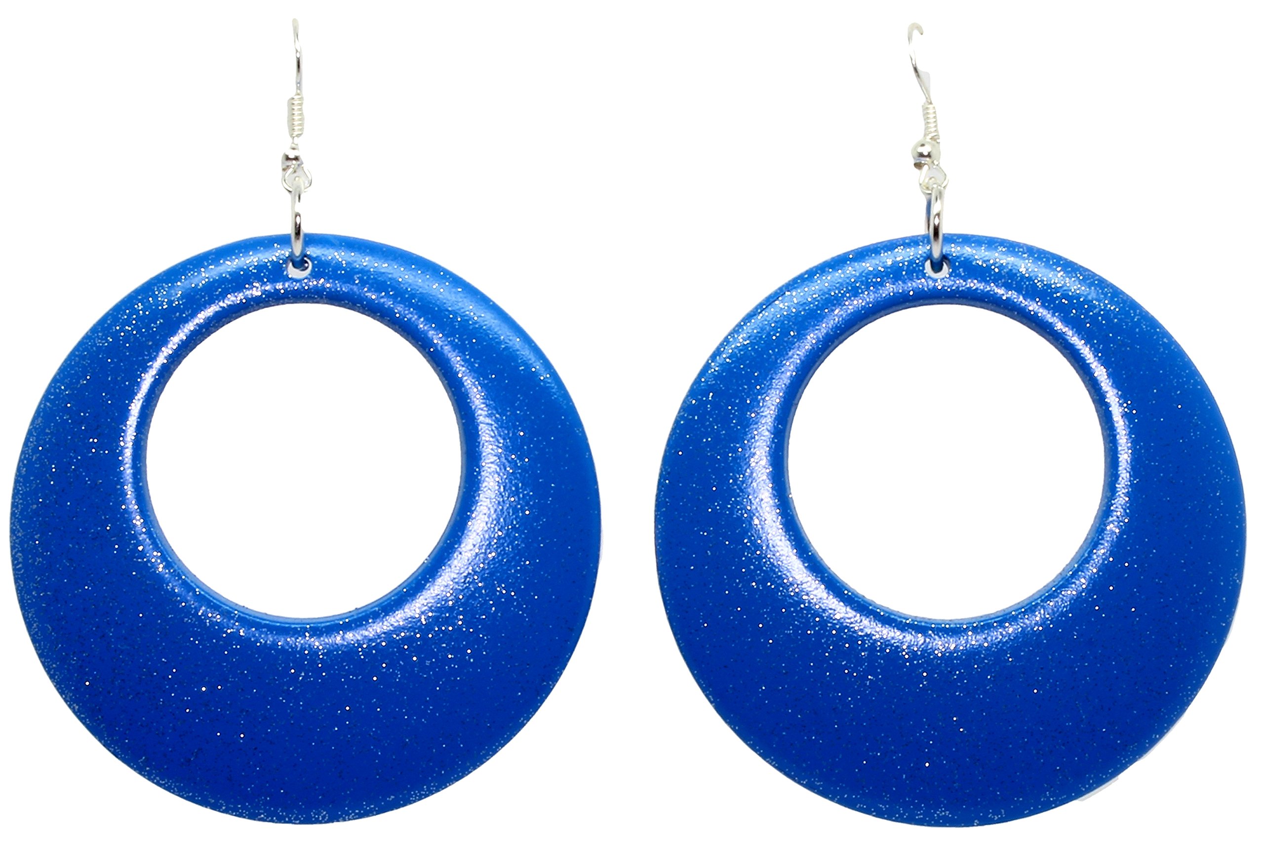Bluebubble DISCO FEVER 56mm Large Round Glitter Hoop Earrings - 32 Color Options in Gift Bag | Perfect for Parties, Concerts & Festivals