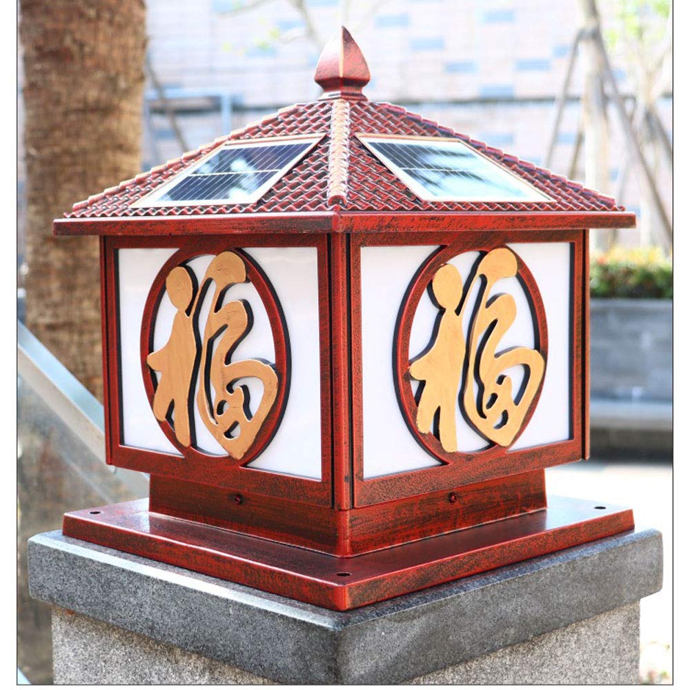 Solar Post Light Outdoor - IP54 Waterproof Aluminum Pole Lantern for Garden, Villa, Pathway & Lawn - Durable Solar Column Lamp with Auto On/Off - Perfect for Driveway, Patio, Backyard & Landscape Lighting