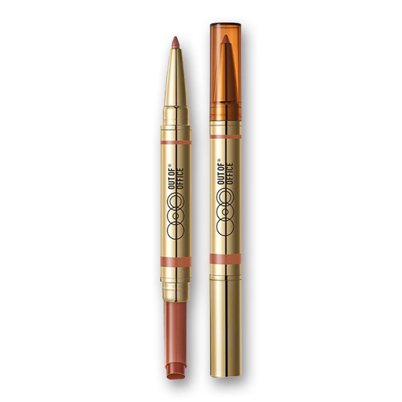 OUT OF OFFICE Dual Ended Sculpting Lip Gloss Stick - Hydrating Plumping Lip Gloss & Lip Liner 2-in-1 - Perfect for Day & Night Makeup Looks