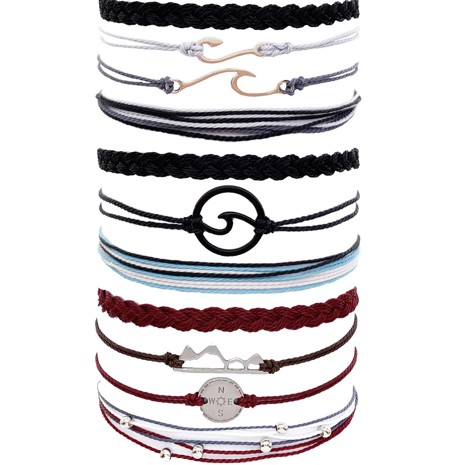 Trendy Adjustable Handmade Braided Friendship Bracelets for Women - Cute Surfer Beach Wave Ankle Bracelets, Perfect Gifts for Stocking Stuffers & Boho Fashion Accessories | Ideal for Beach Parties, Music Festivals & Everyday Wear