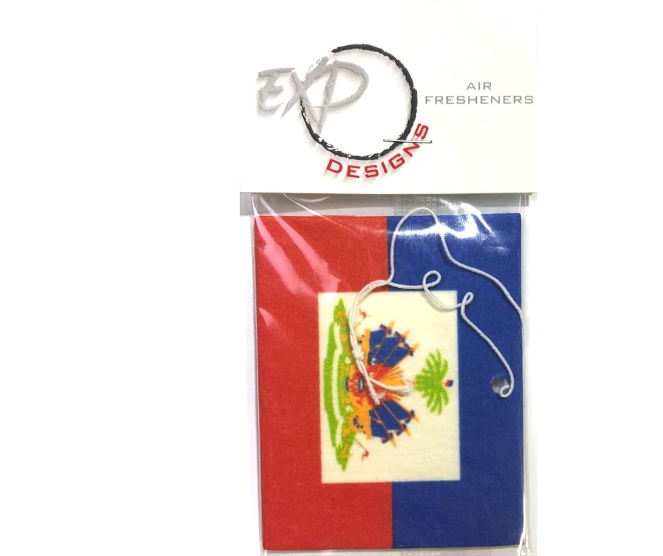 Haiti Flag Car Air Freshener - Long Lasting Fragrance for Vehicles, Home & Office | Perfect for Haitian Pride, Travel & Gifts