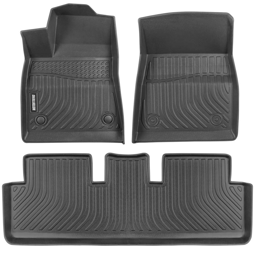 Premium 3D Contour Fit All-Weather Floor Mats for 2017-2024 Tesla Model 3 - Front & Rear Custom Liners | Odorless, Heavy Duty Protection | Perfect for Daily Commute, Road Trips & Extreme Weather Conditions