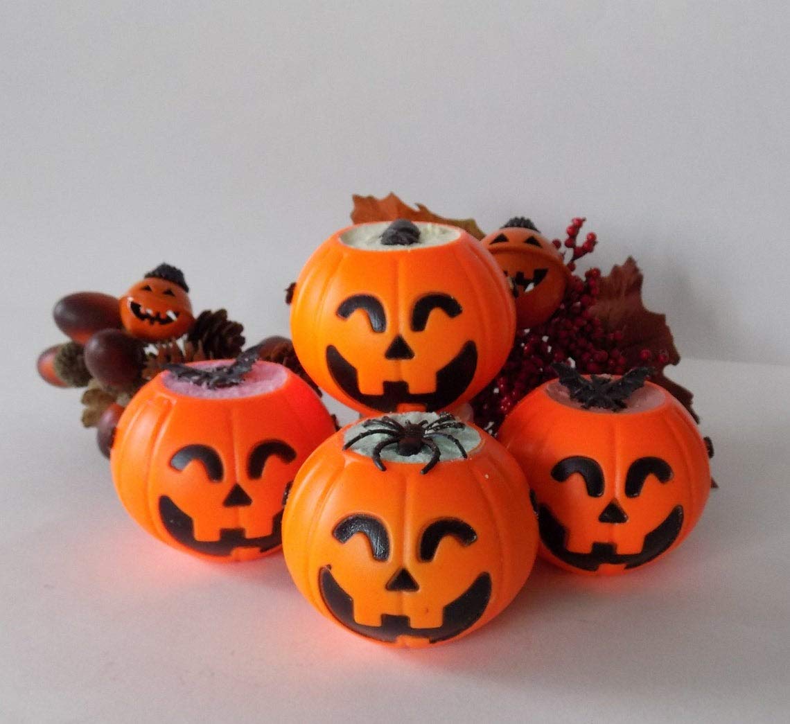 Pumpkin Cauldron Bath Bombs - Jack-O-Lantern Shaped Bath Fizzies with Berry Vanilla Scent | Halloween Spa Relaxation, Gift for Women