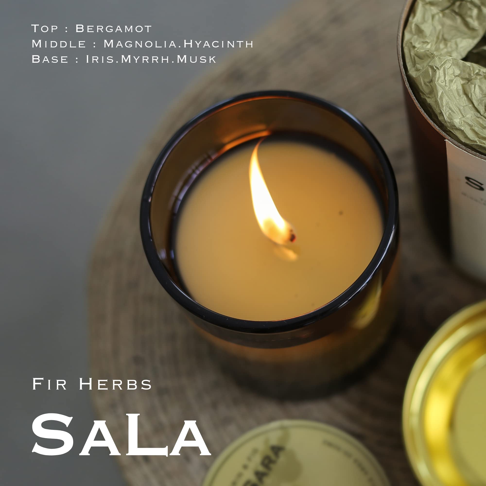 Natural Soy Wax Candles - Sandalwood & Cedar Scent for Home, Stress Relief & Meditation | Aromatherapy, Fall & Christmas Gifts for Women | Perfect for Relaxation, Yoga & Cozy Evenings (Sala)