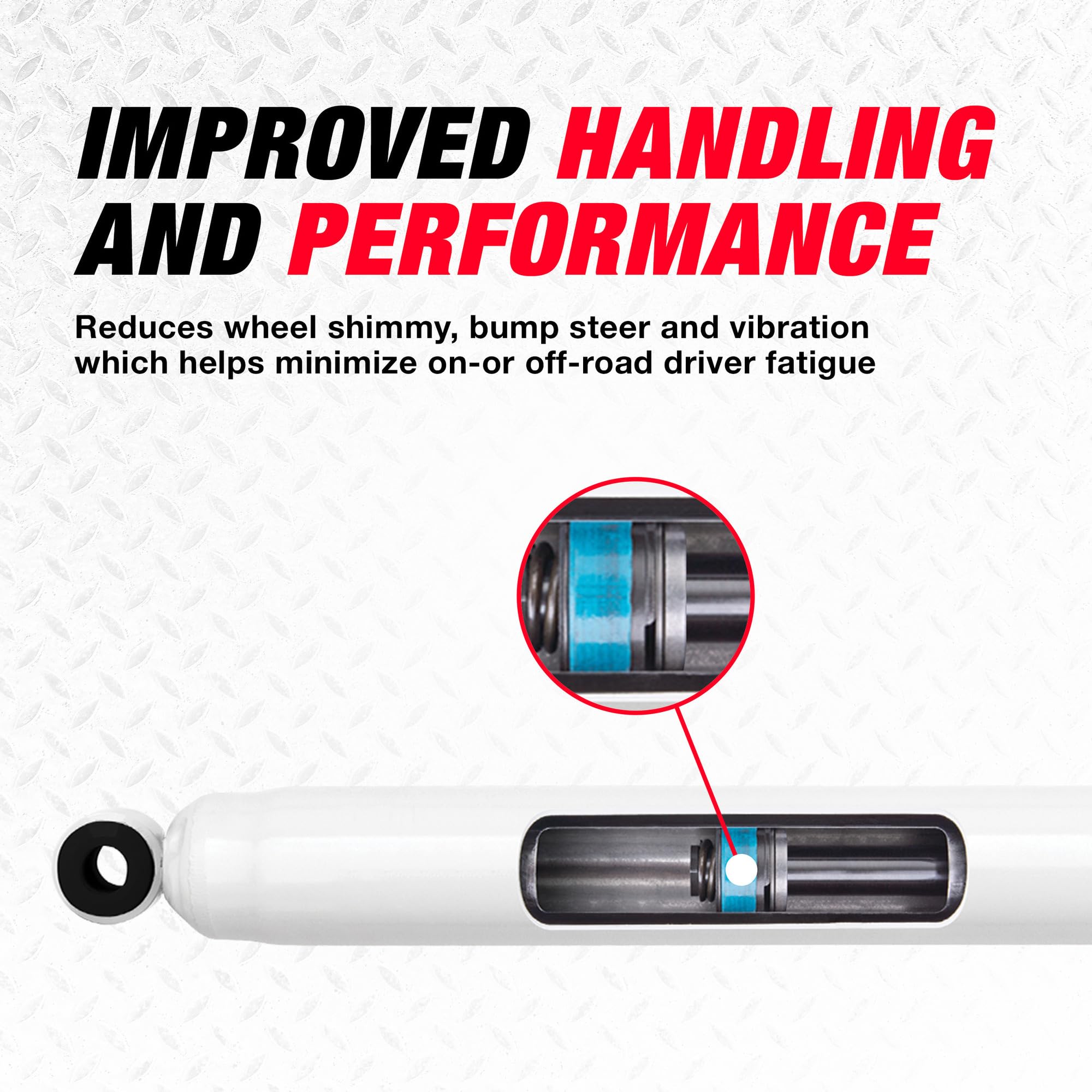 Rancho RS5000 RS5401 Steering Damper - Heavy Duty Shock Absorber for Trucks, Jeeps & SUVs - Improves Handling & Stability on Off-Road & Highway Driving