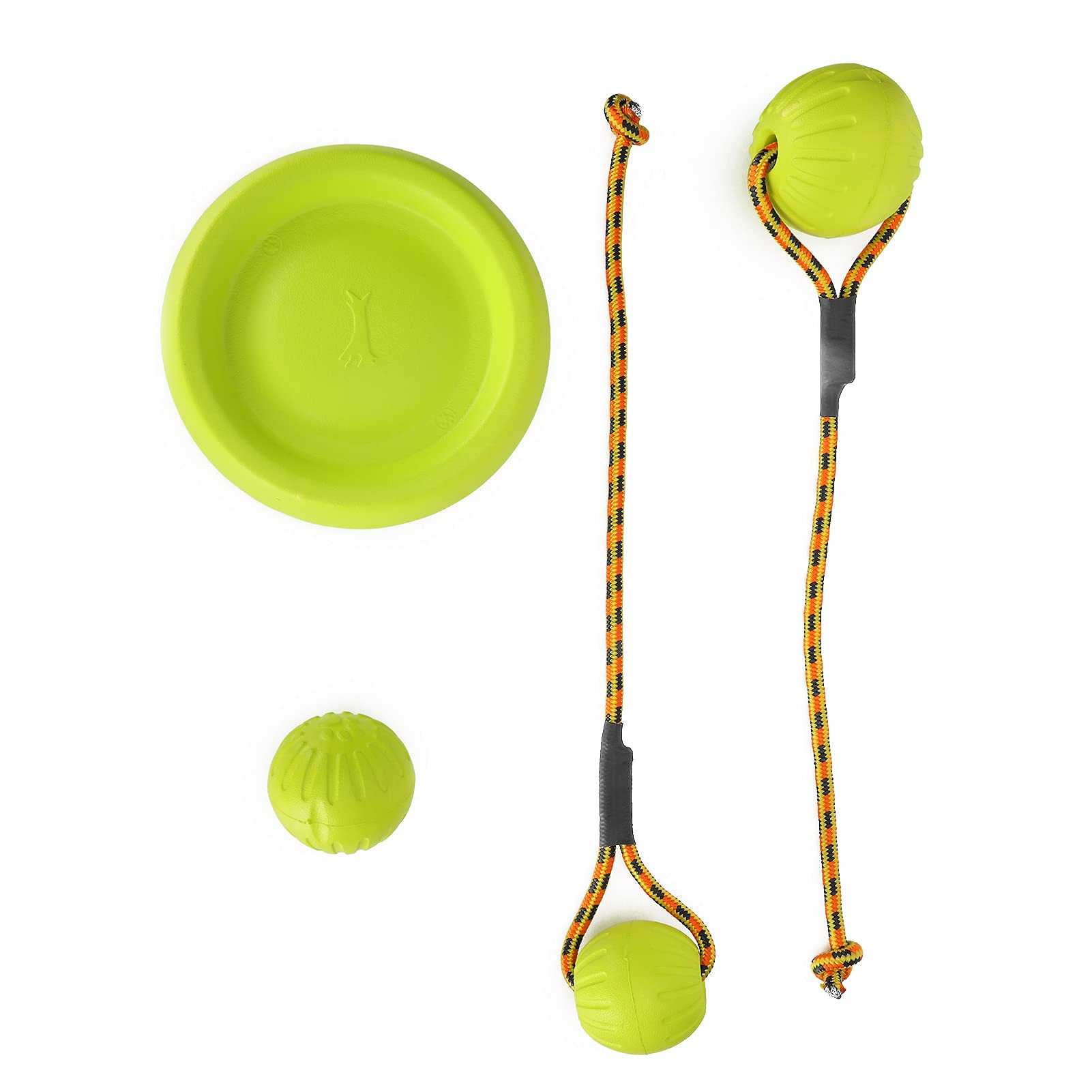 **GLOGLOW 4Pcs Dog Chew Toys – Durable EVA Floating Flying Disc, Solid Bite Ball & Interactive Rope Toys for Teeth Cleaning – Suction Pull Resistant Chew Toys for Aggressive Chewers – Perfect for Outdoor Play, Fetch & Dental Health**